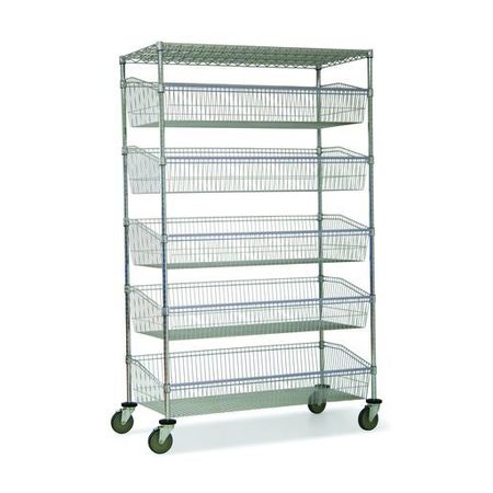 TECHNIBILT SHELVING SYSTEMS Basket Unit, w/Solid Base, 5 Bskt, 18x36x80 MBSK1836CH-5-SLD